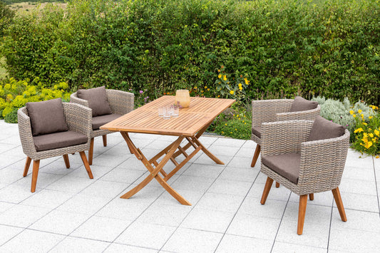 Imperia Set 5tlg.
Alu/Kunststoffgeflecht/Akazie