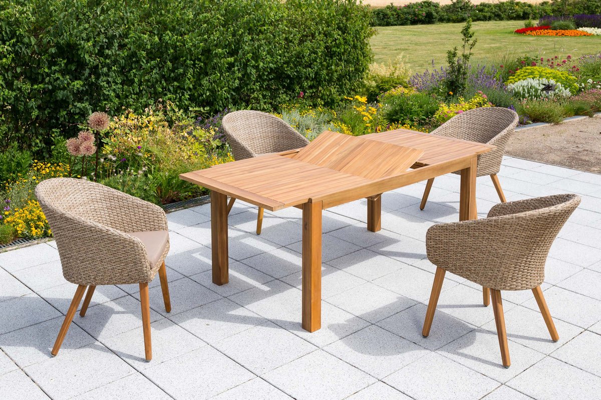 Arrone Set 5tlg.
Alu/Kunststoffgeflecht/Akazie