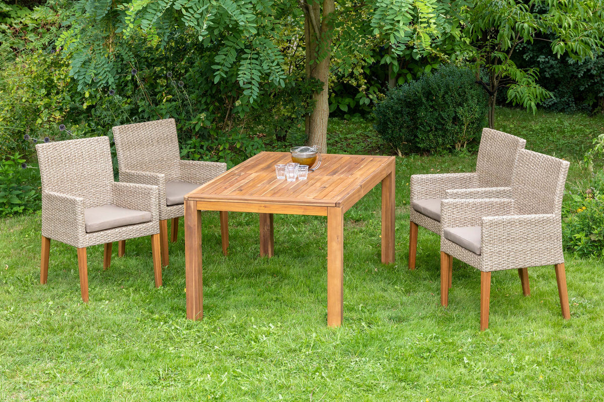 Ranzano Set 5tlg.
Alu/Kunststoffgeflecht/Akazie
