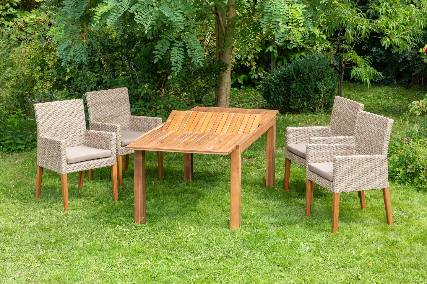Ranzano Set 5tlg.
Alu/Kunststoffgeflecht/Akazie
