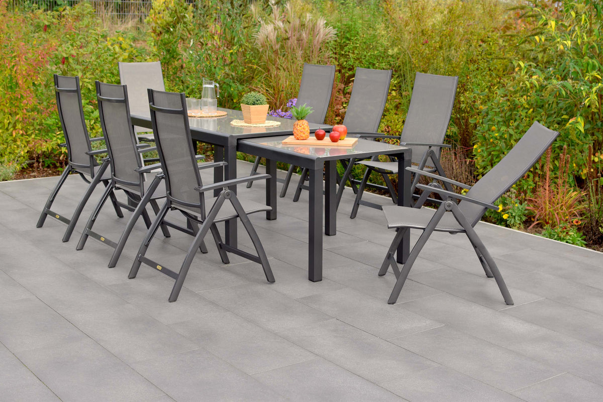 Vicenza Set 9tlg.
Aluminium/Textil