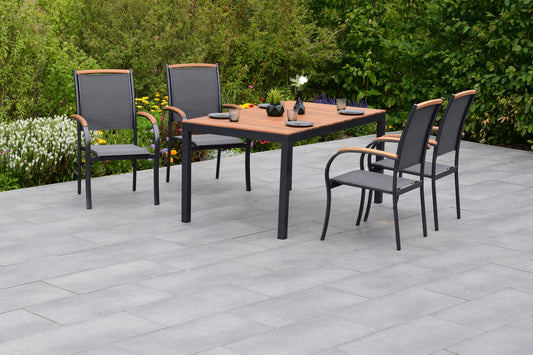 Siena Set 5tlg.
Aluminium/Akazie/Textil
