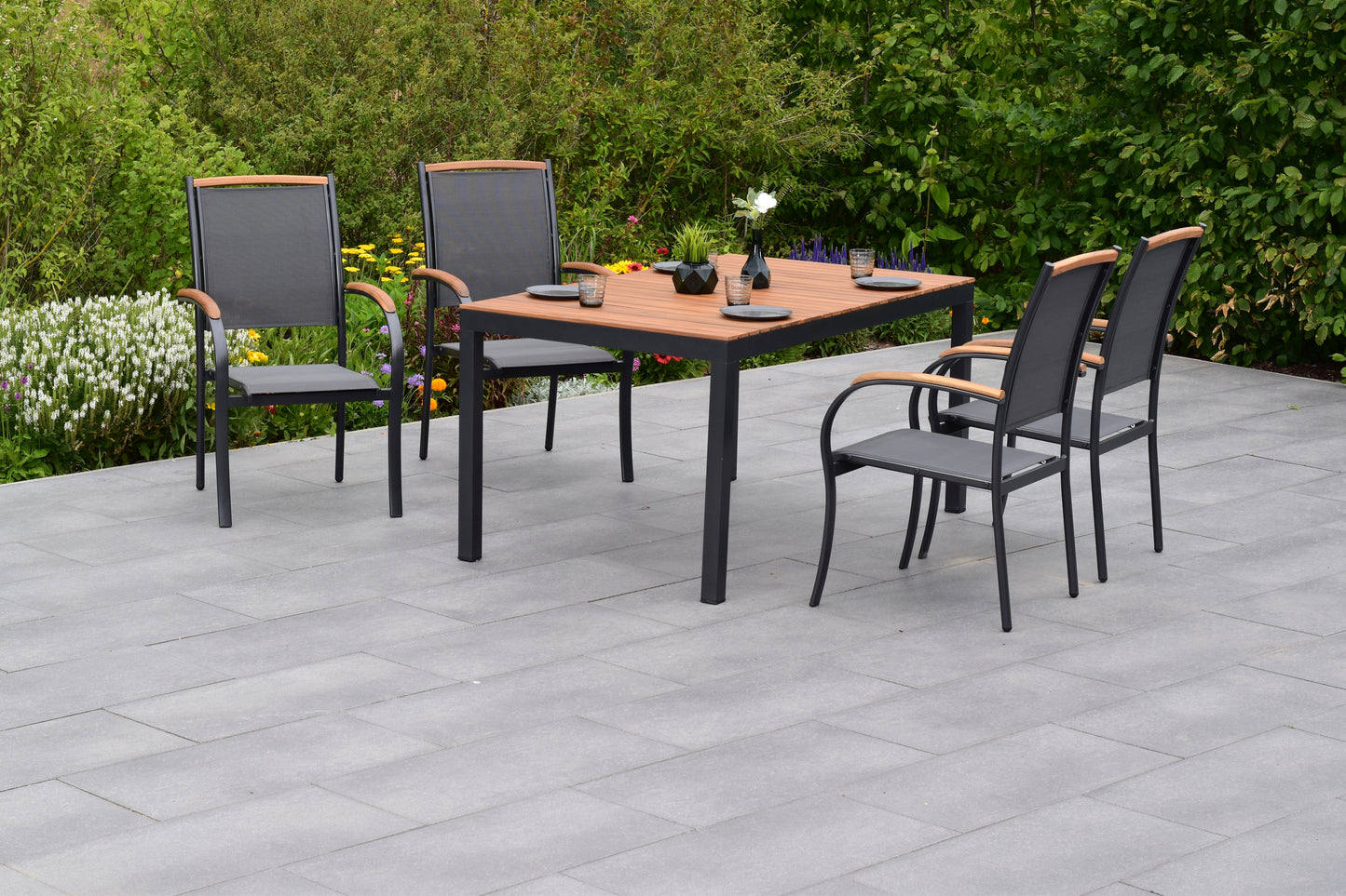 Siena Set 5tlg.
Aluminium/Akazie/Textil