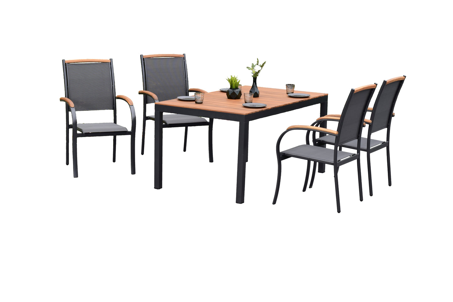 Siena Set 5tlg.
Aluminium/Akazie/Textil