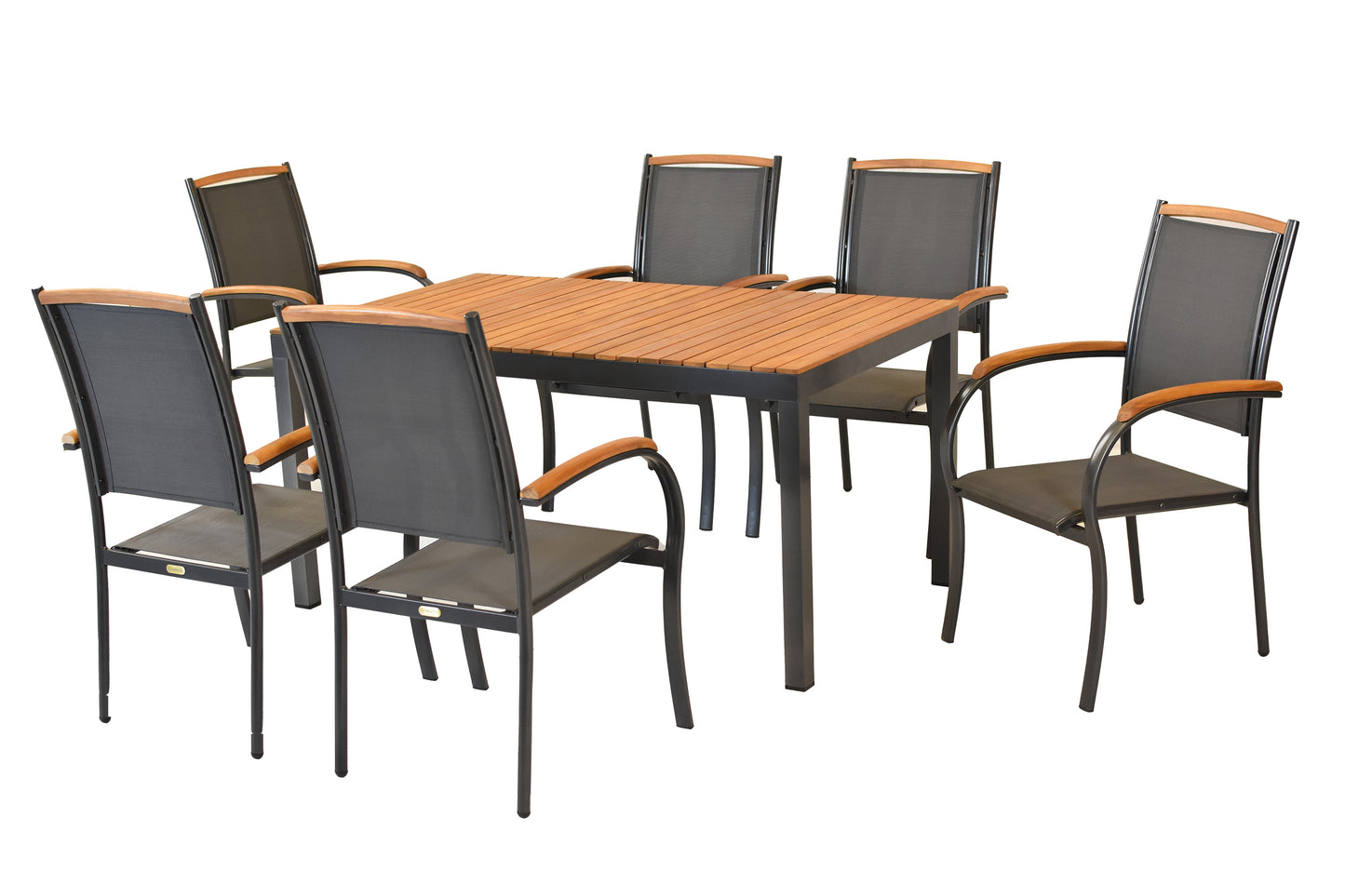Siena Set 7tlg.
Aluminium/Akazie/Textil