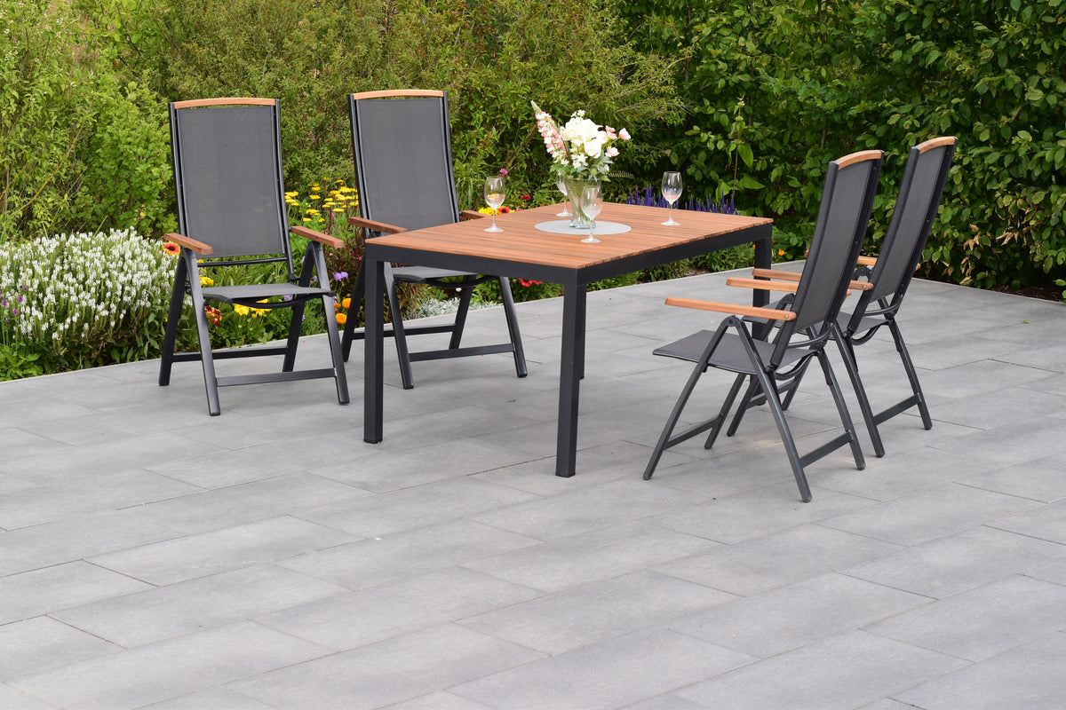 Siena Set 5tlg.
Aluminium/Akazie/Textil