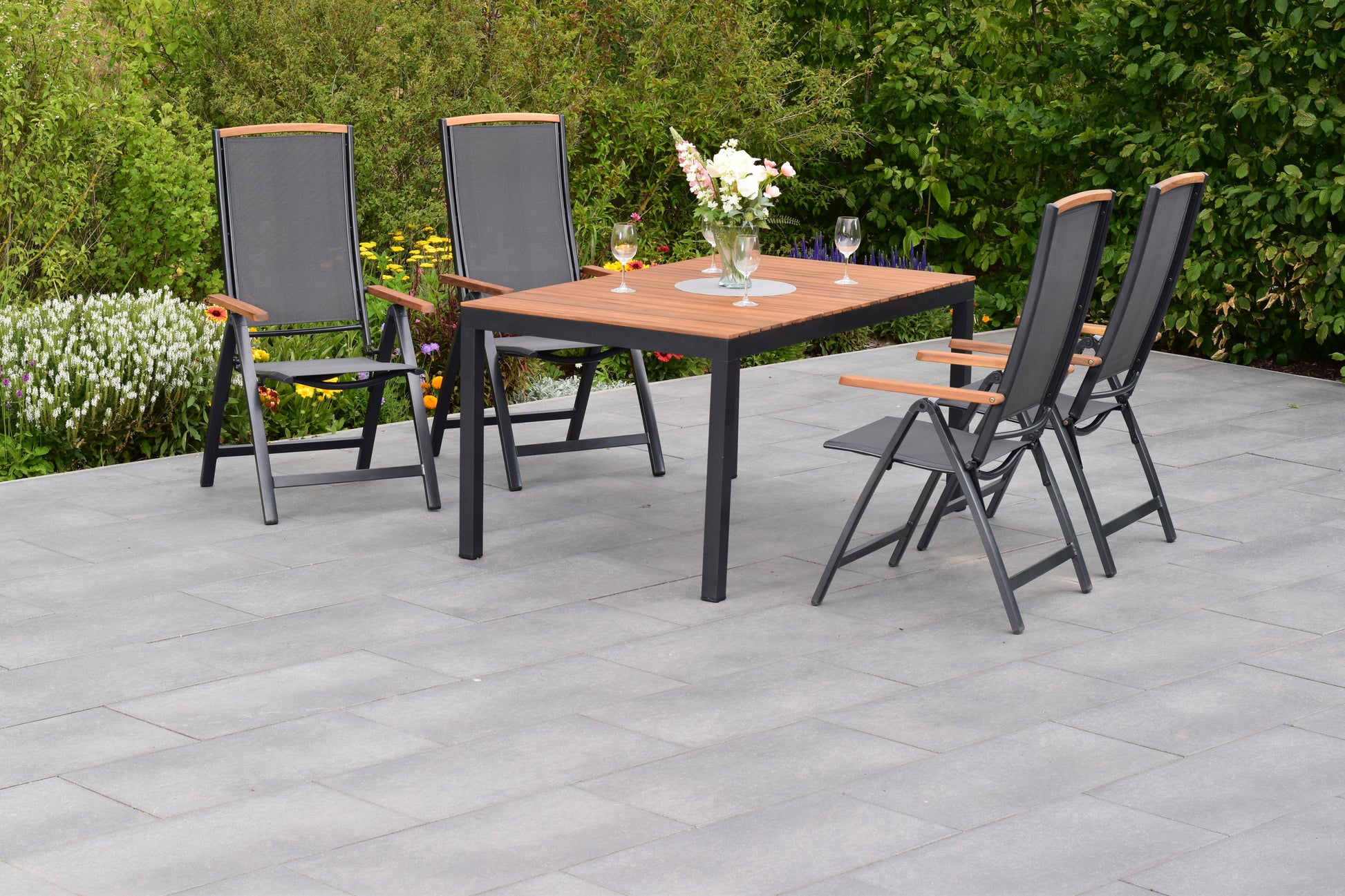 Siena Set 5tlg.
Aluminium/Akazie/Textil