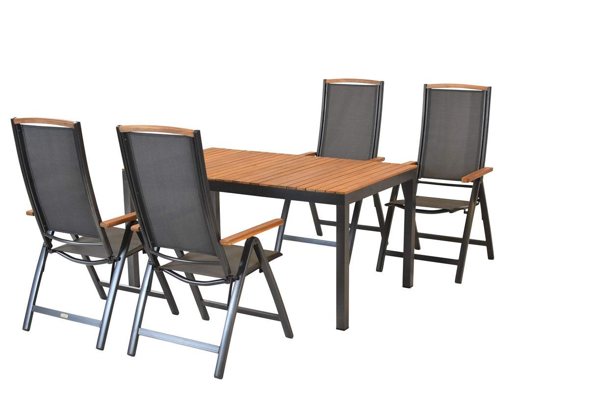 Siena Set 5tlg.
Aluminium/Akazie/Textil