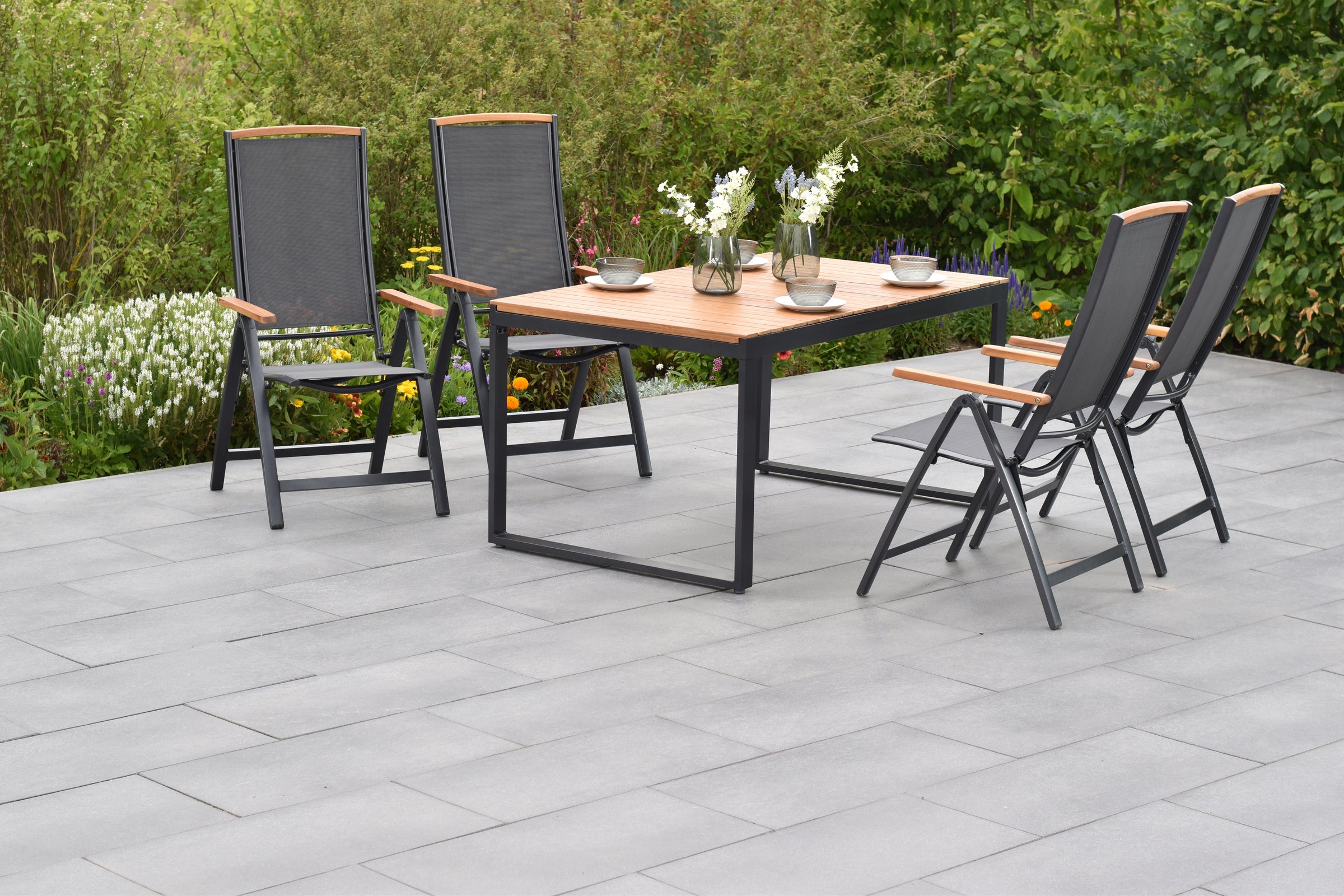 Siena Set 5tlg.
Aluminium/Akazie/Textil
