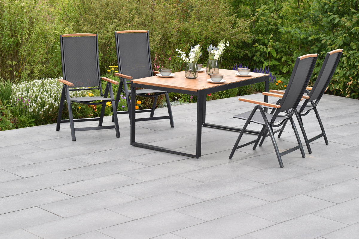 Siena Set 5tlg.
Aluminium/Akazie/Textil