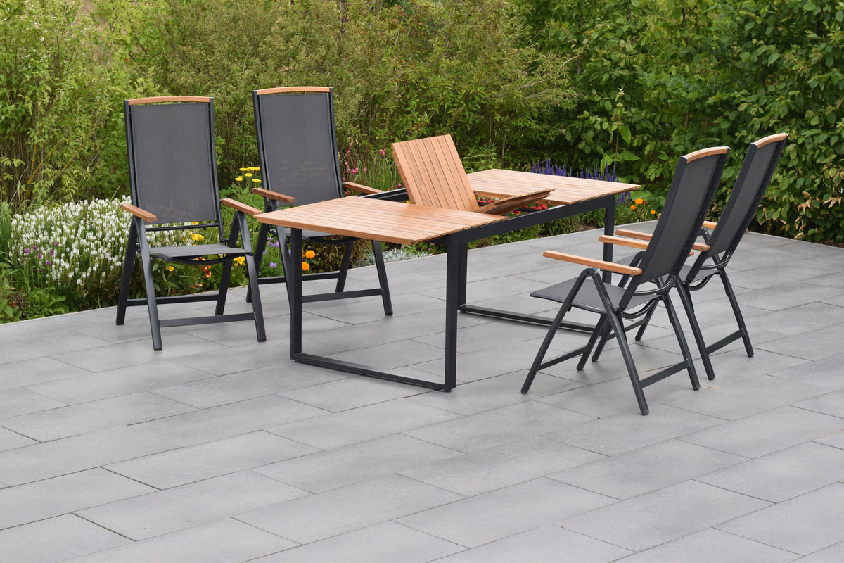 Siena Set 5tlg.
Aluminium/Akazie/Textil
