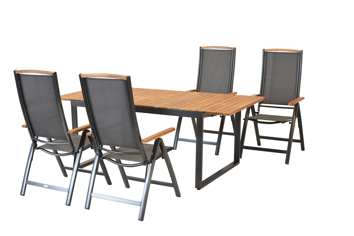 Siena Set 5tlg.
Aluminium/Akazie/Textil