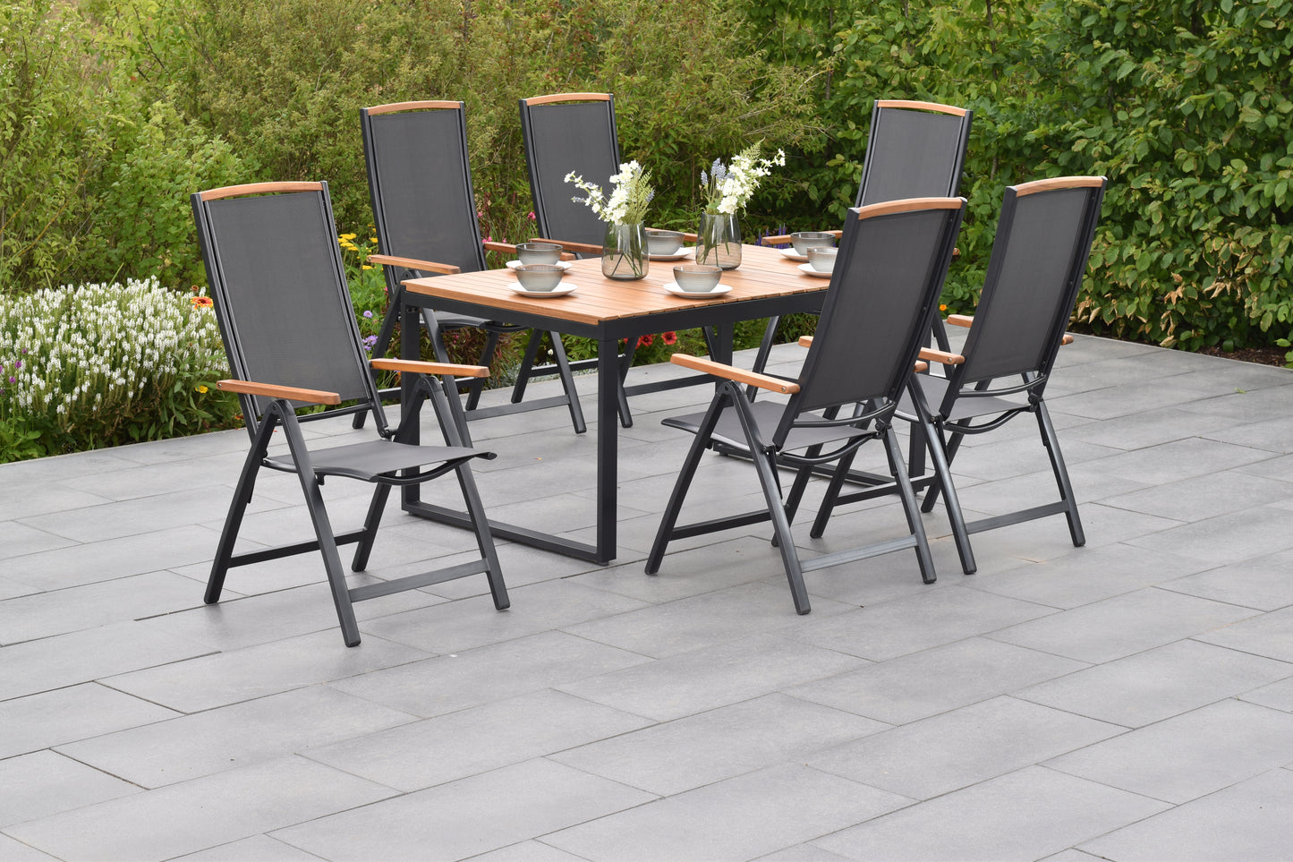 Siena Set 7tlg.
Aluminium/Akazie/Textil