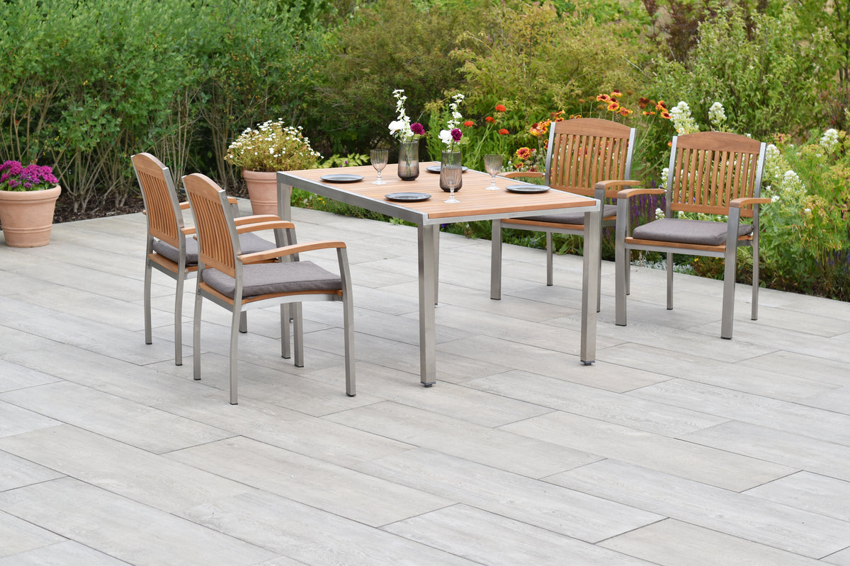 Keros Set 9tlg.
Edelstahl/Akazie