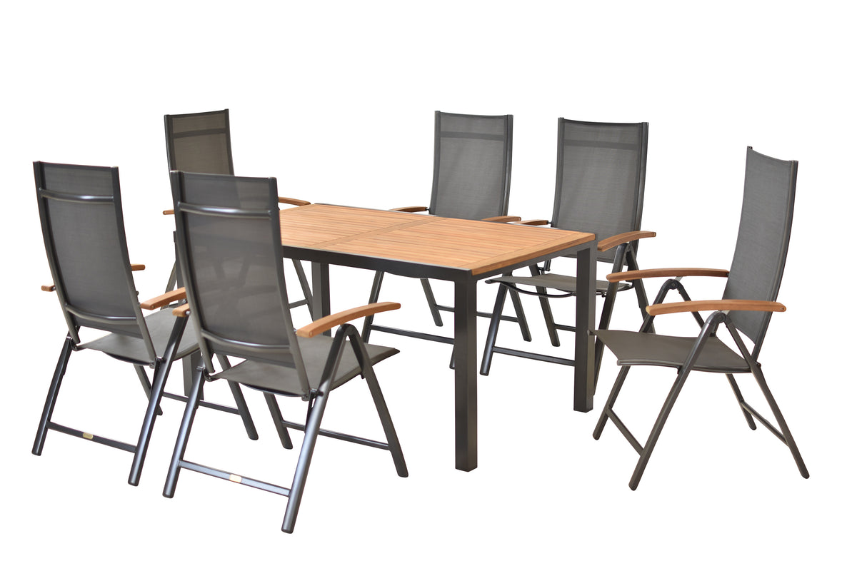 Toblino Set 7tlg.
Aluminium/Texti/Akazie