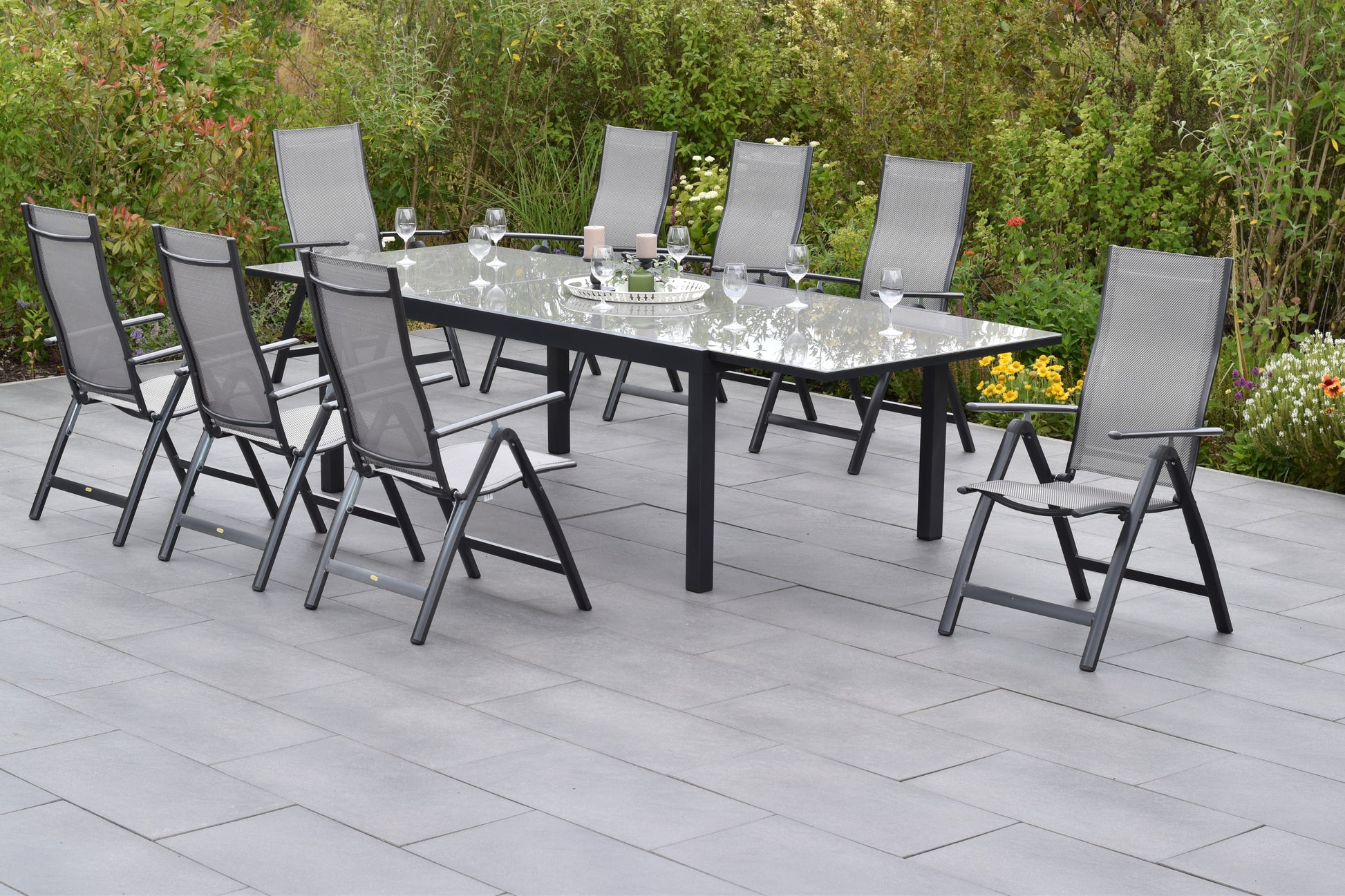 Carrara Set 9tlg. 
Aluminium/Textil