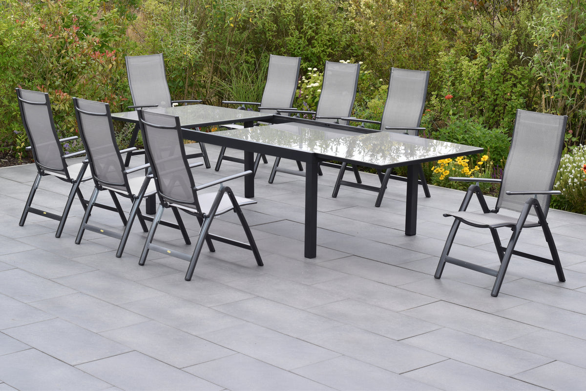 Carrara Set 9tlg. 
Aluminium/Textil
