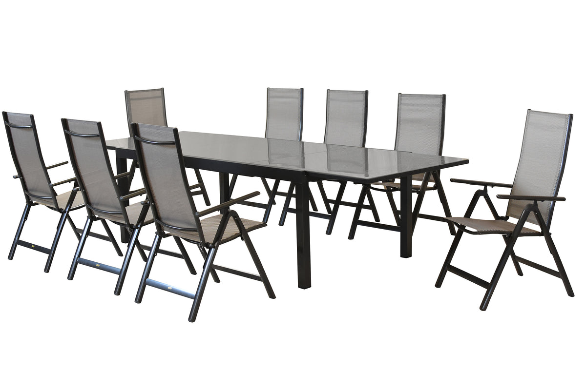 Carrara Set 9tlg. 
Aluminium/Textil