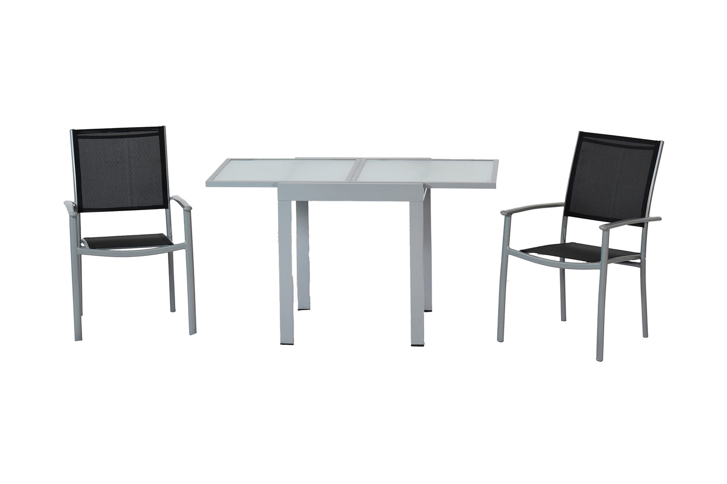Milano Set 3tlg.
2 Milano Stapelsessel, schwarz
1