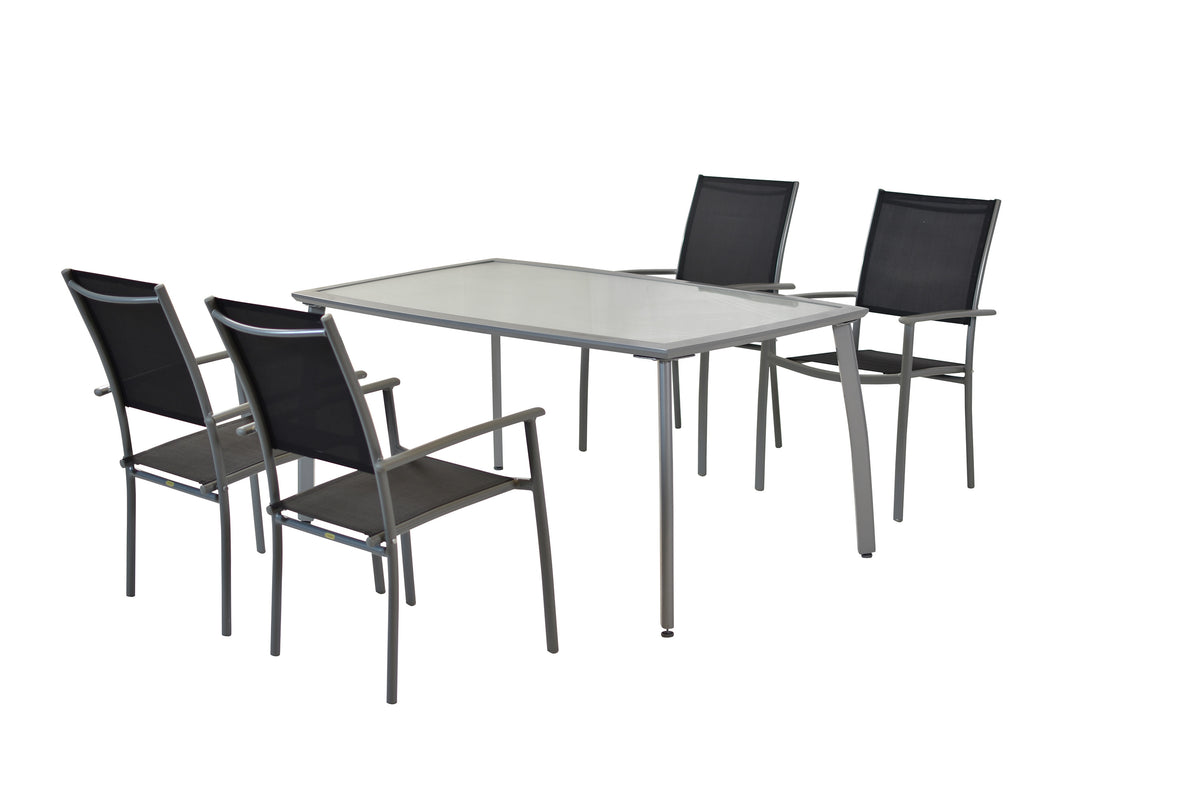 Milano Set 5tlg.
4 Milano Stapelsessel, schwarz
1
