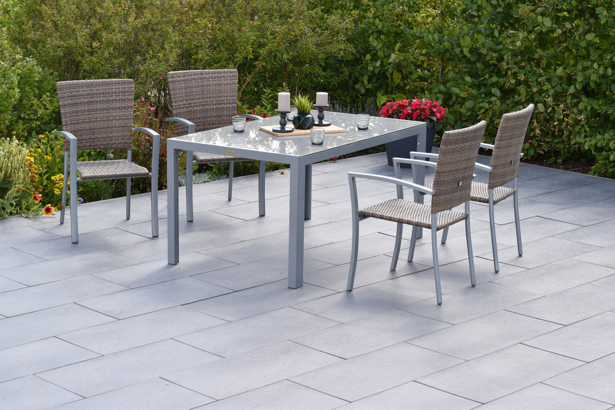 Savona Set 5tlg.
Aluminium/Kunststoffgeflecht