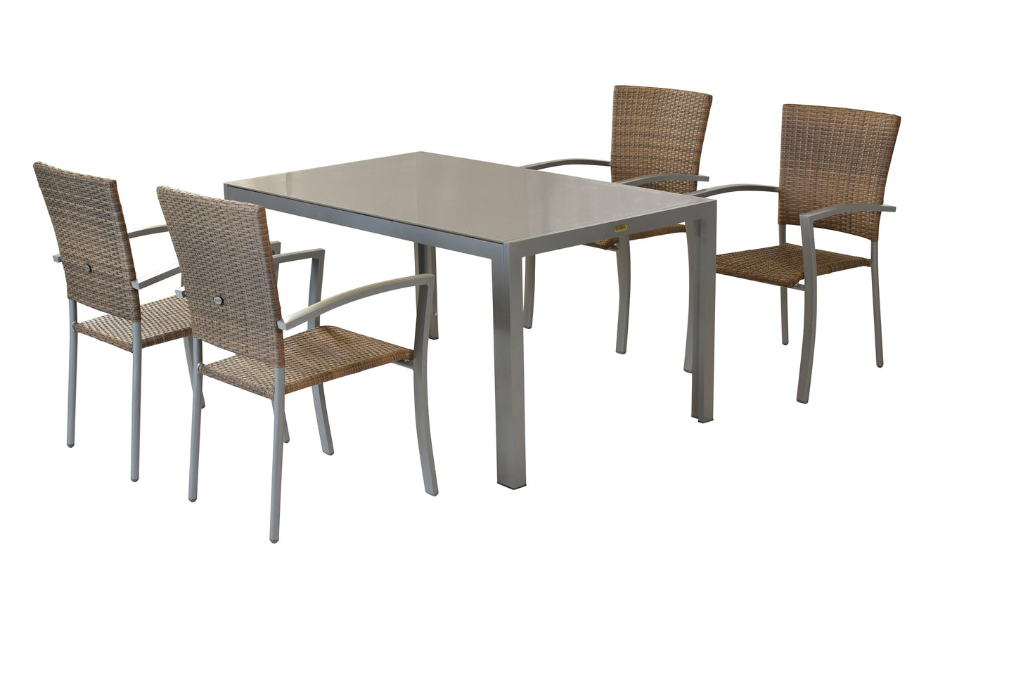 Savona Set 5tlg.
Aluminium/Kunststoffgeflecht