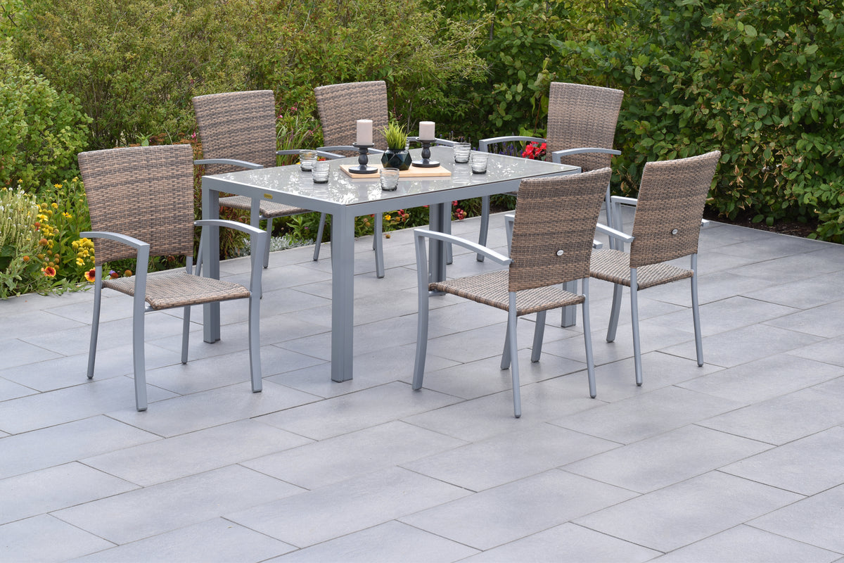Savona Set 7tlg.
Aluminium/Kunststoffgeflecht