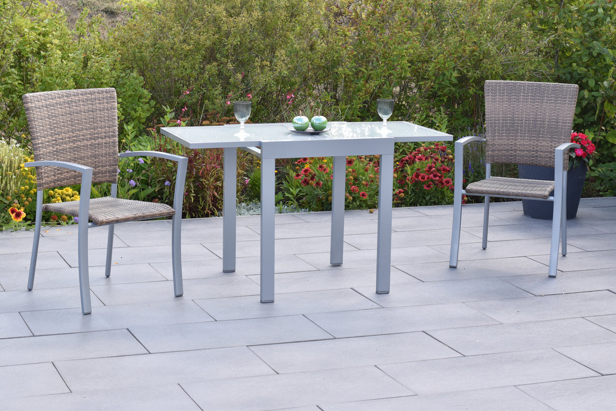 Savona Set 3tlg.
Aluminium/Kunststoffgeflecht