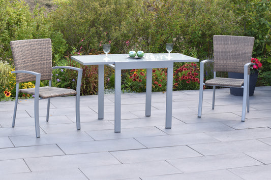 Savona Set 3tlg.
Aluminium/Kunststoffgeflecht