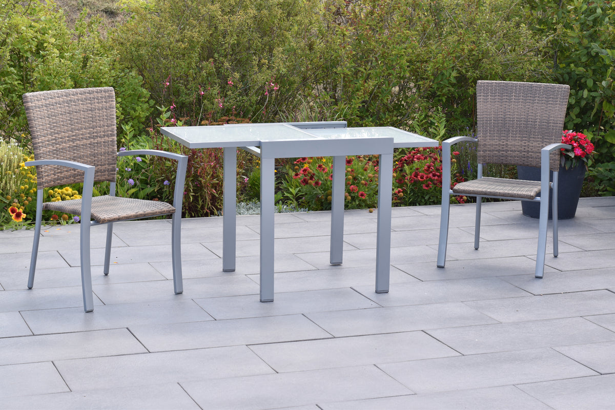 Savona Set 3tlg.
Aluminium/Kunststoffgeflecht