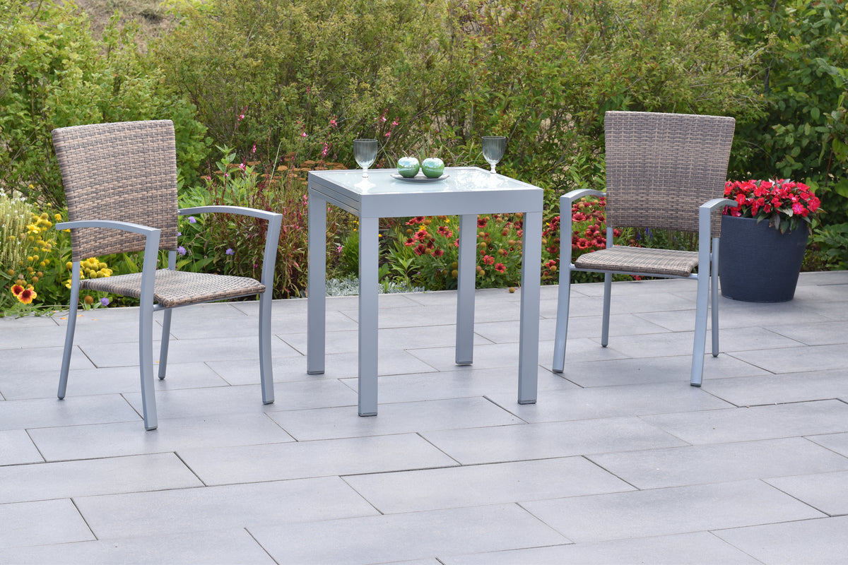 Savona Set 3tlg.
Aluminium/Kunststoffgeflecht