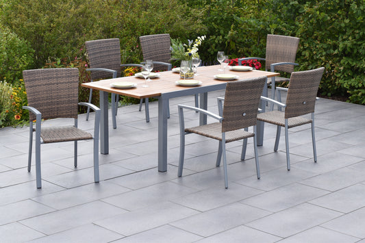 Savona Set 7tlg.
Aluminium/Kunststoffgeflecht