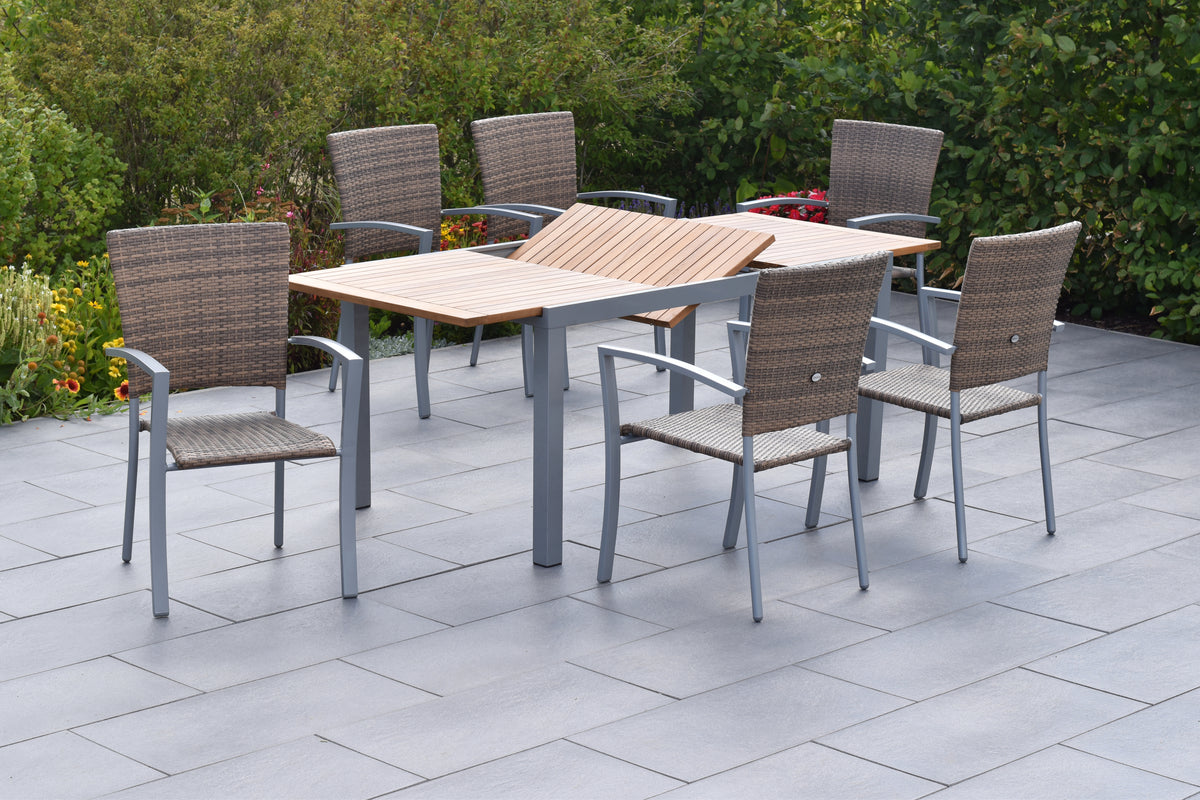 Savona Set 7tlg.
Aluminium/Kunststoffgeflecht