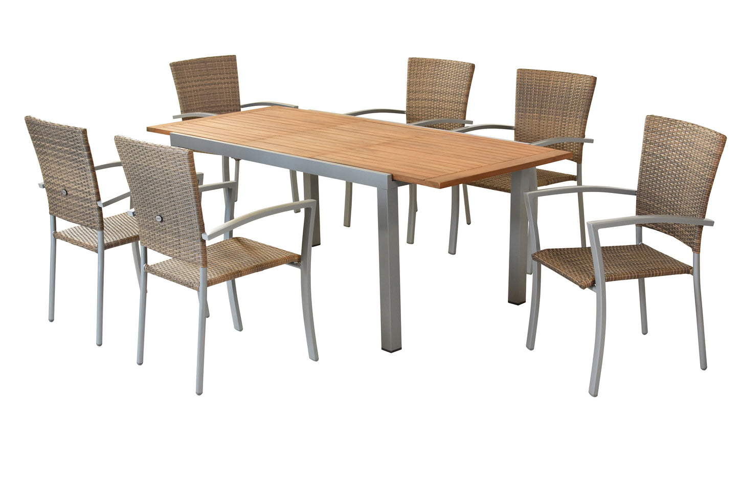 Savona Set 7tlg.
Aluminium/Kunststoffgeflecht