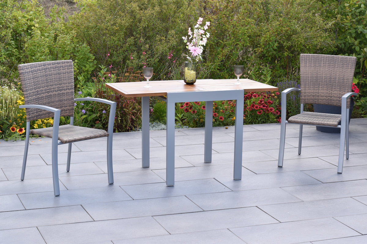 Savona Set 3tlg.
Aluminium/Kunststoffgeflecht