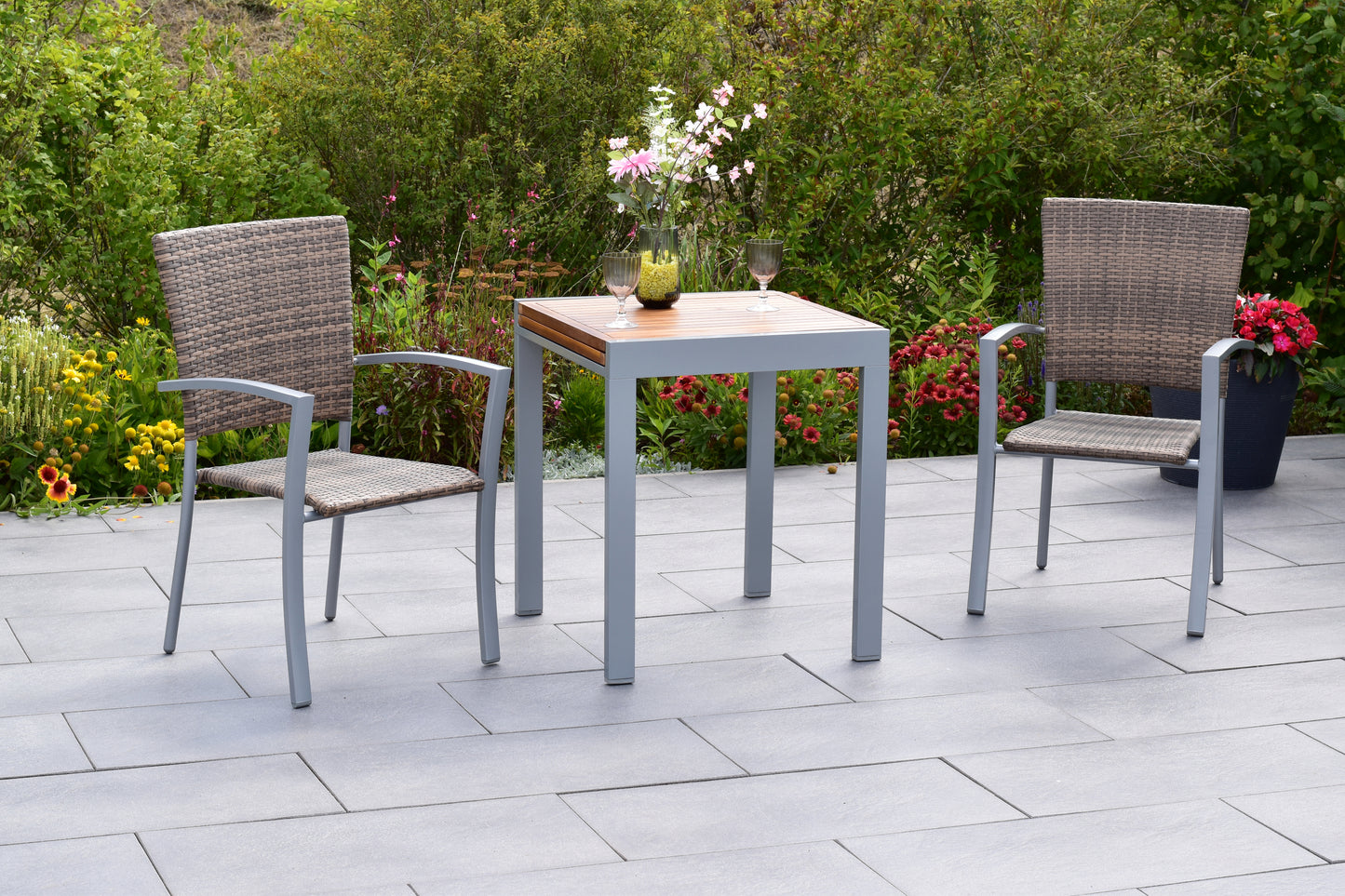 Savona Set 3tlg.
Aluminium/Kunststoffgeflecht