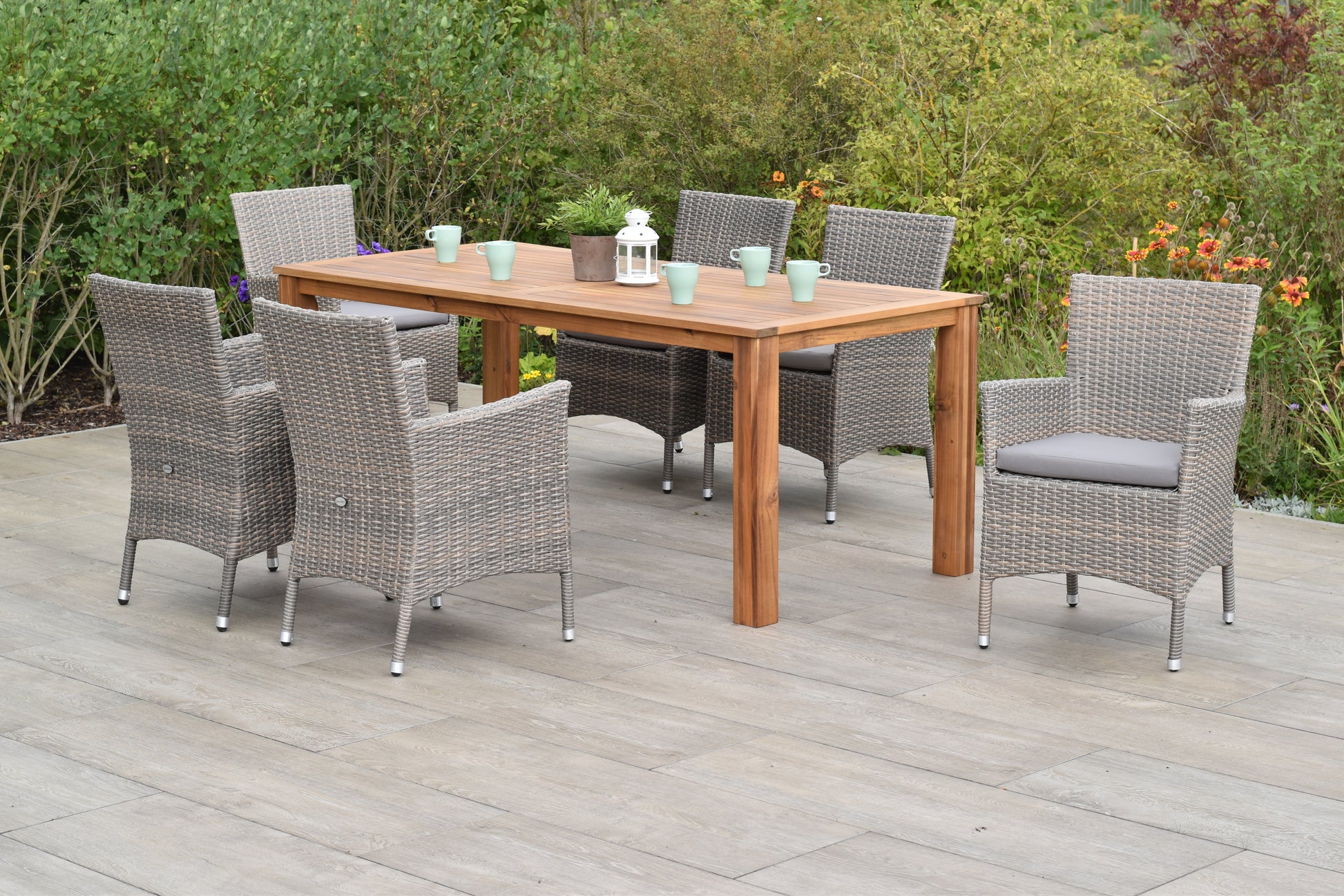 Teneriffa Set 13tlg.
Aluminium/Kunstoffgeflecht