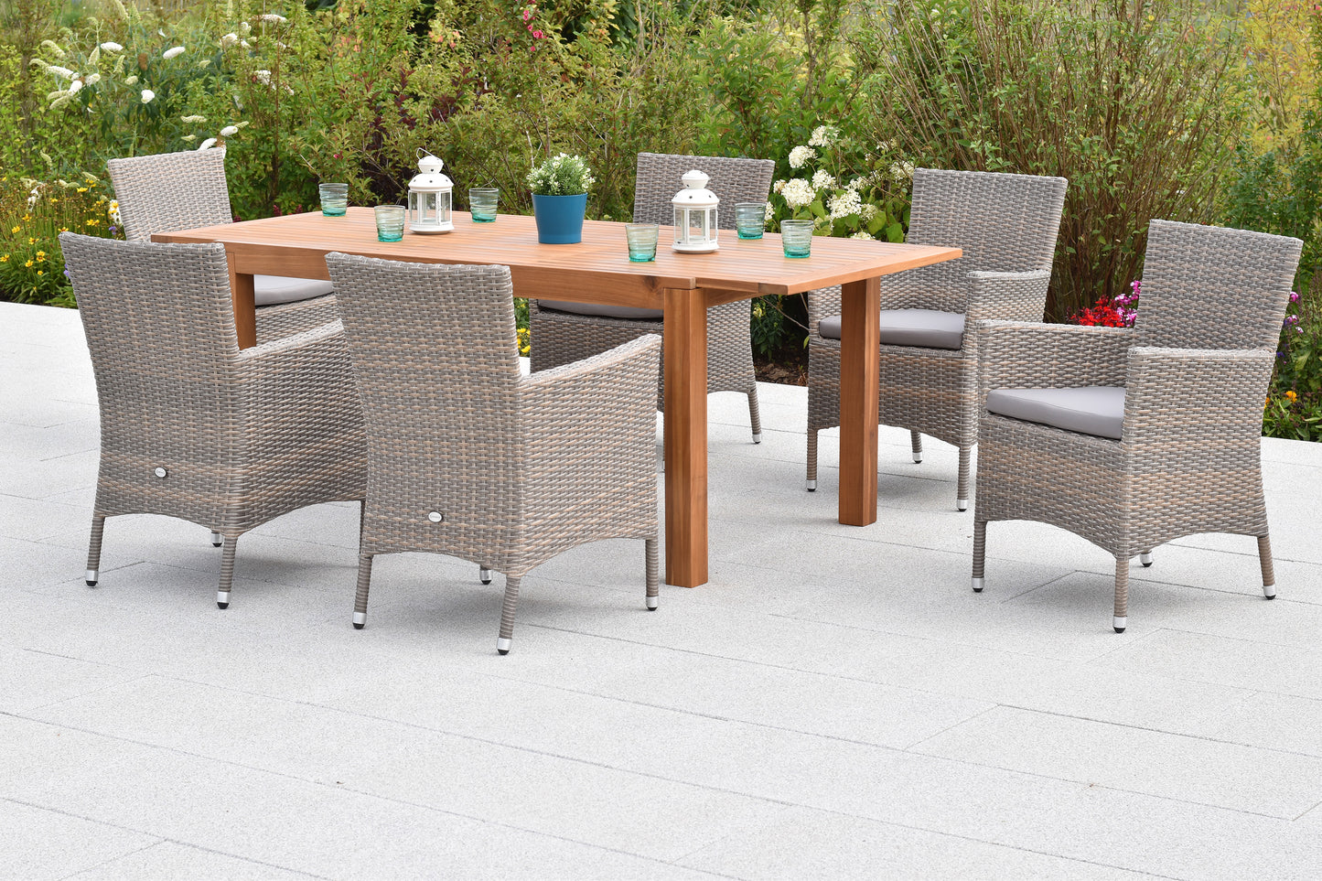 Teneriffa Set 13tlg.
Aluminium/Kunstoffgeflecht