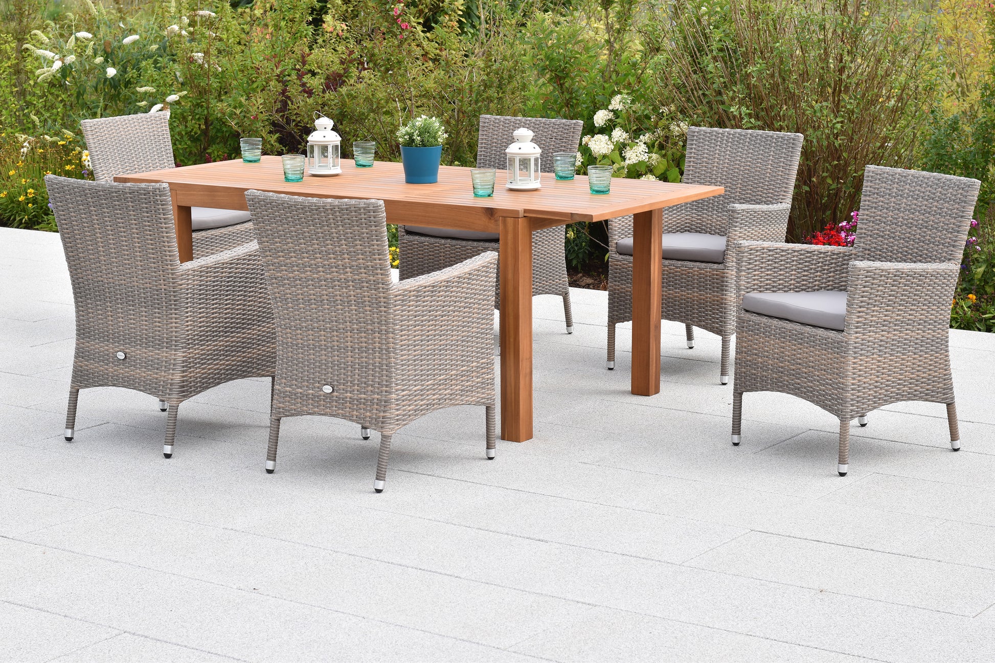 Teneriffa Set 13tlg.
Aluminium/Kunstoffgeflecht