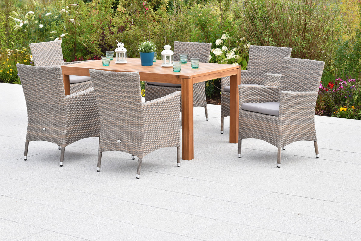 Teneriffa Set 13tlg.
Aluminium/Kunstoffgeflecht