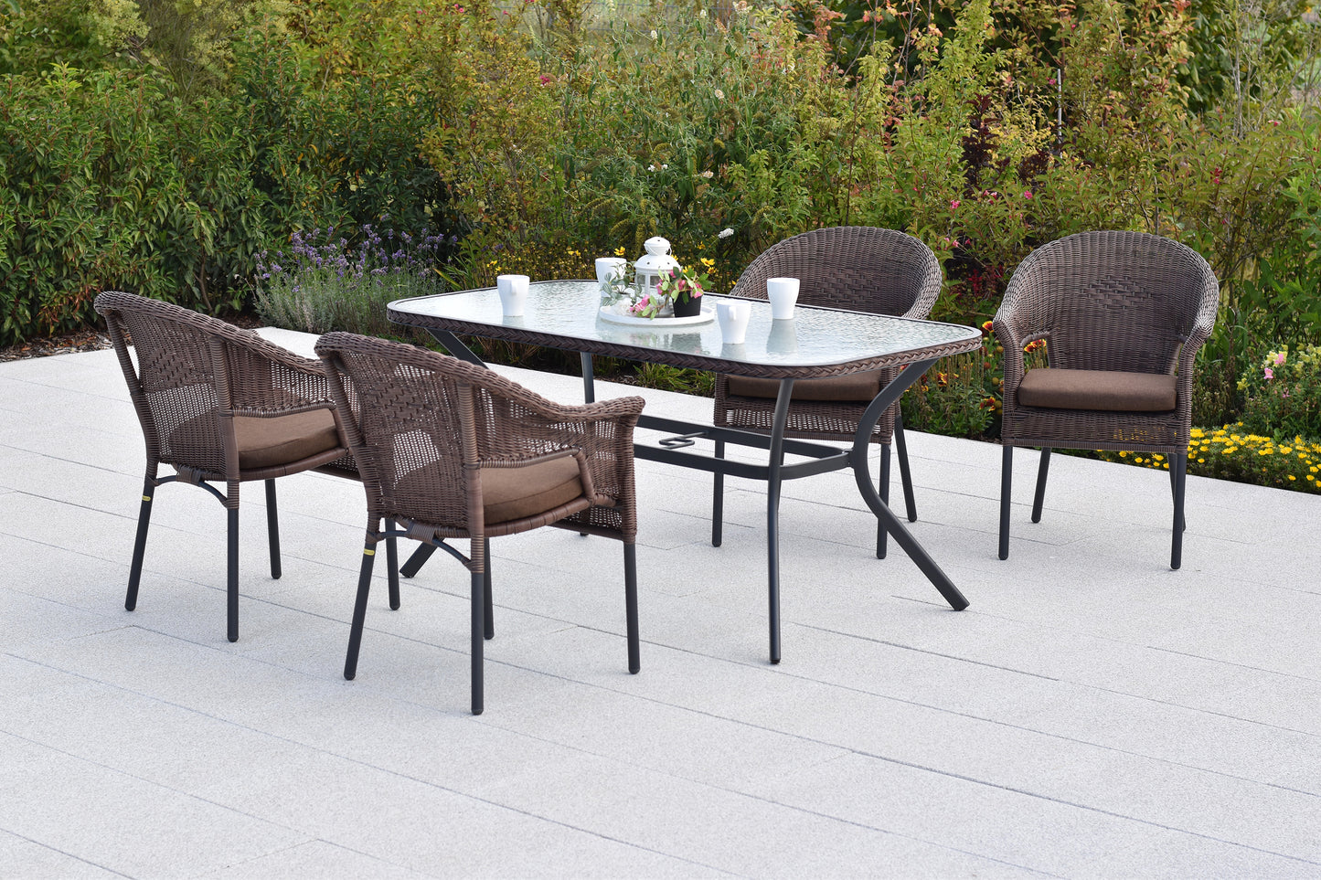 Ravenna Set 9tlg.
Aluminium/Kunststoffgeflecht