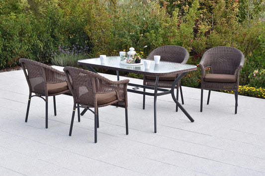 Ravenna Set 9tlg.
Aluminium/Kunststoffgeflecht