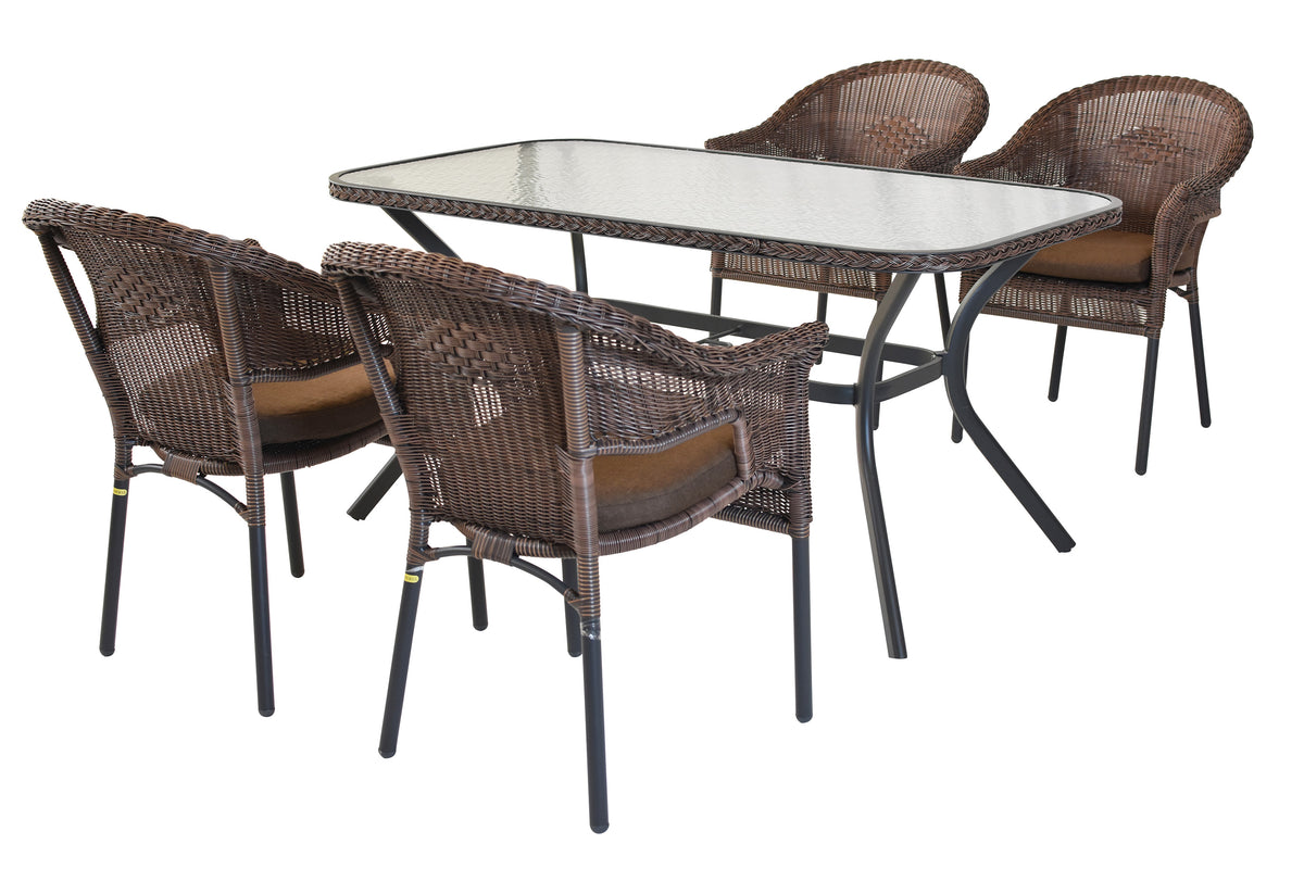 Ravenna Set 9tlg.
Aluminium/Kunststoffgeflecht