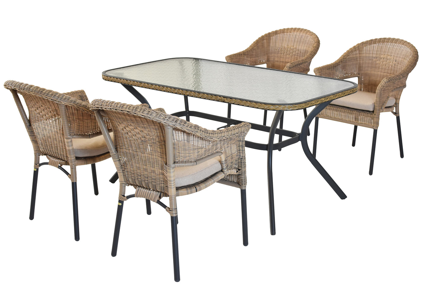 Ravenna Set 9tlg.
Aluminium/Kunststoffgeflecht
