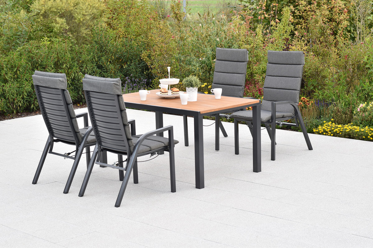 Siros Set 9tlg.
Aluminium/Akazie