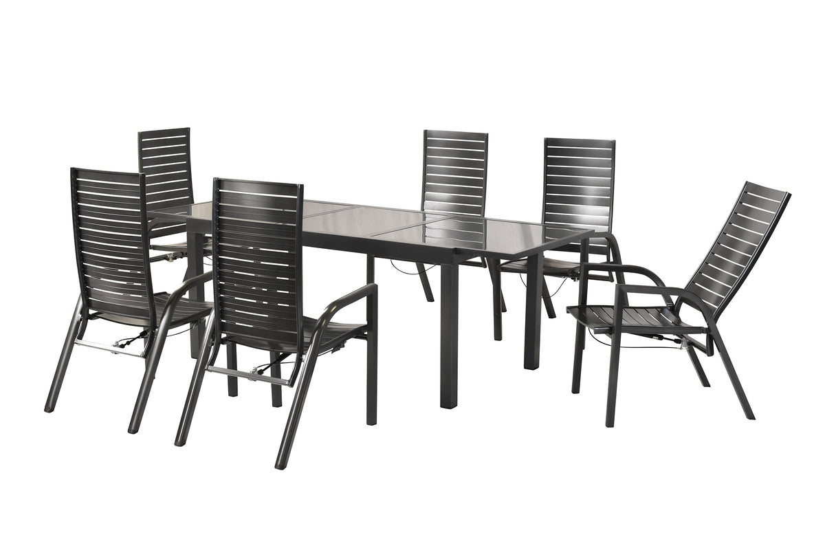 Siros Set 7tlg.
Aluminium/Akazie