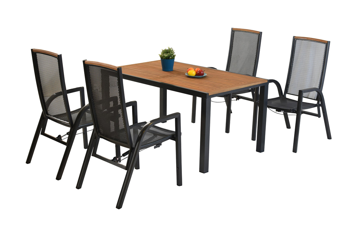Tilos Set 5tlg.
Aluminium/Akazie