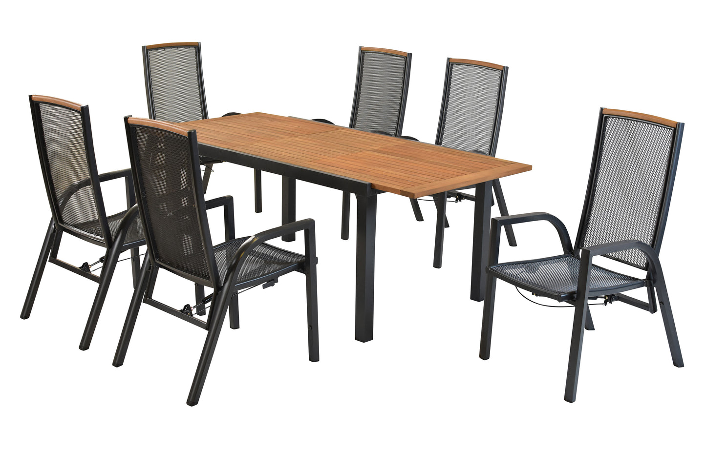 Tilos Set 7tlg.
Aluminium/Akazie