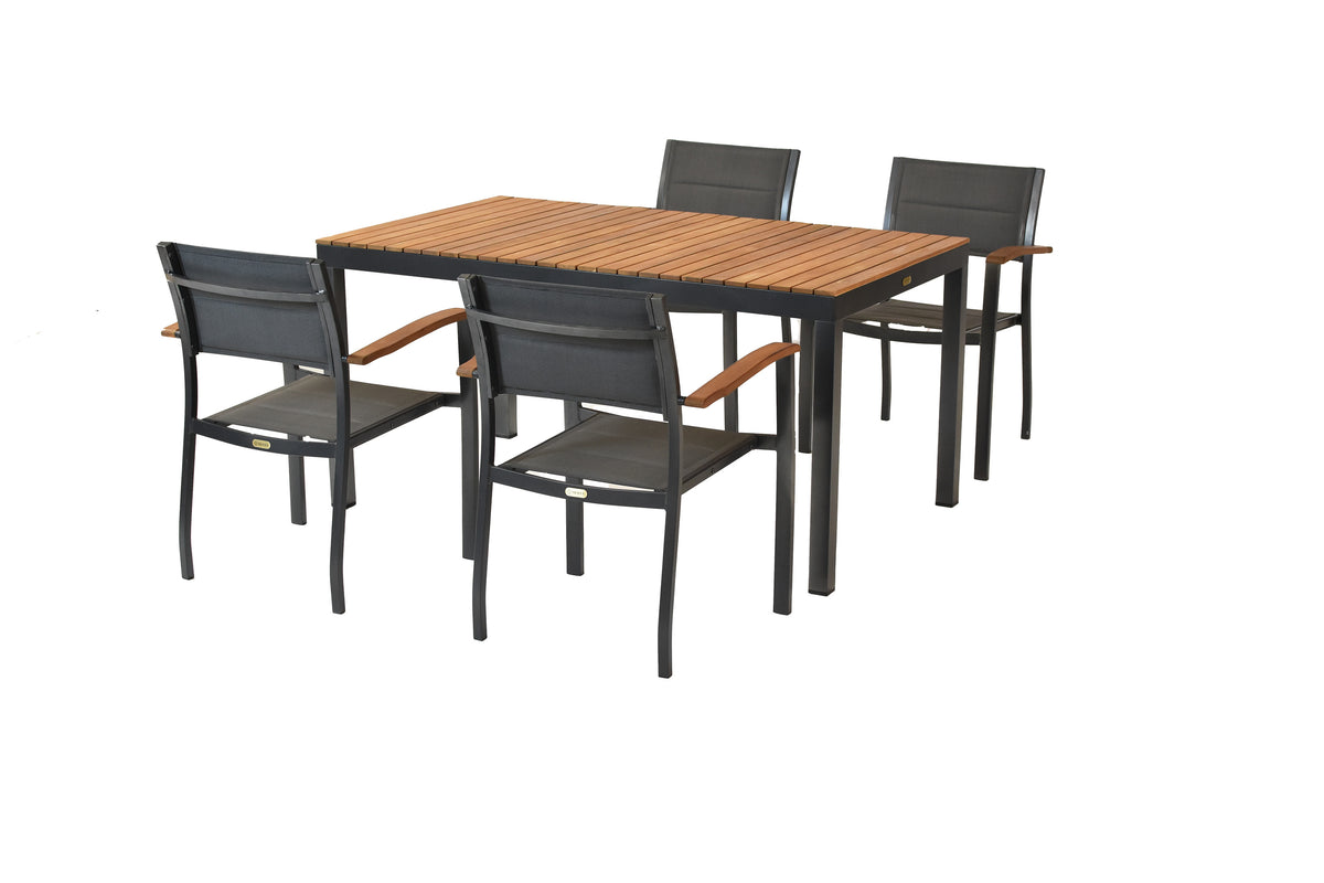 Paxos Set 5tlg.
Aluminium/Textil/Akazie