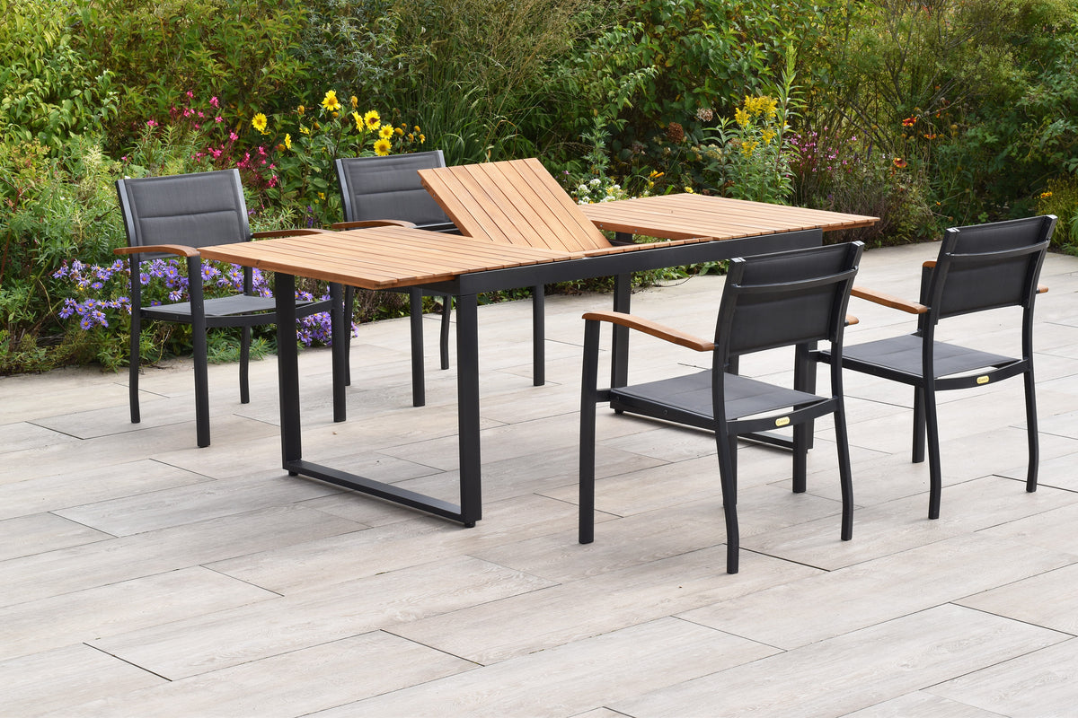Paxos Set 5tlg.
Aluminium/Textil/Akazie